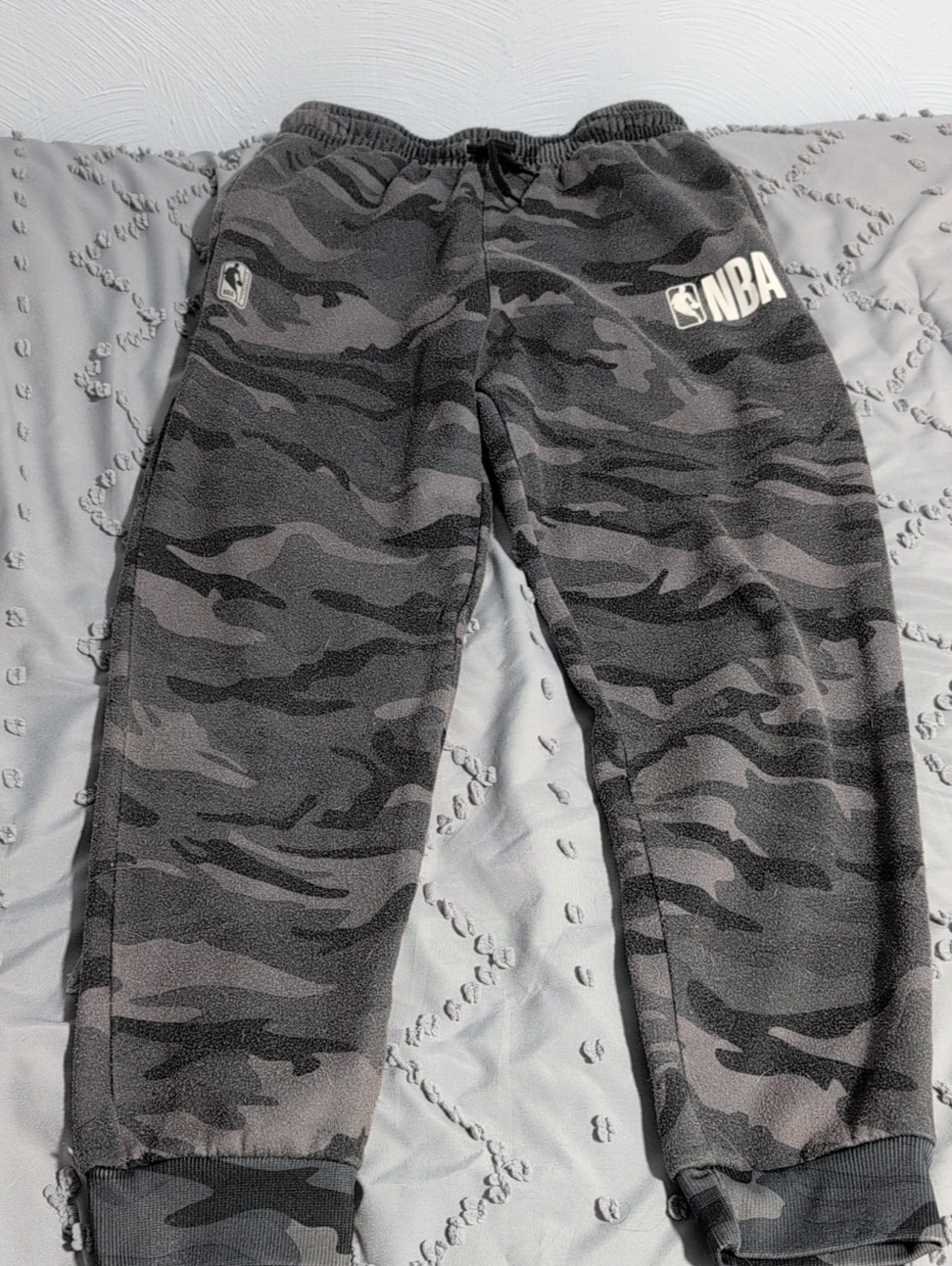 NBA Kids Black & Gray Camo Fleece Joggers